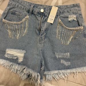 Rhinestone women’s shorts